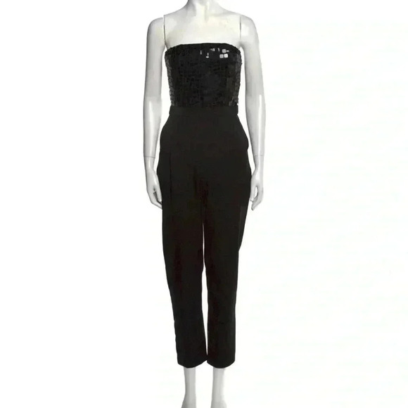 Strapless Jumpsuit Black Alice + Olivia Women’s size 2, small - embellished - Picture 2 of 13